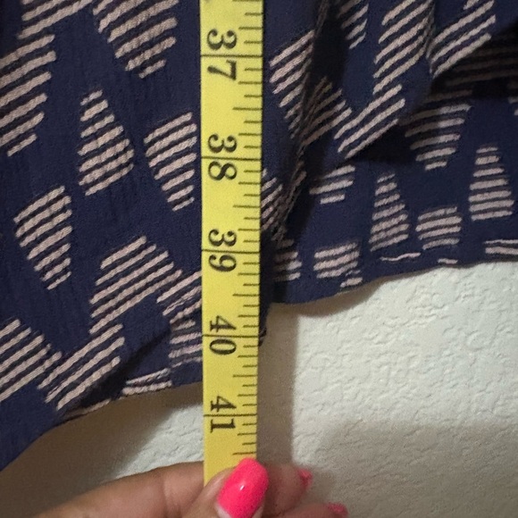 A Pea in the Pod Nursing Mini Sleeveless Blue and Tan Pleated Sundress w Pockets - Picture 5 of 14